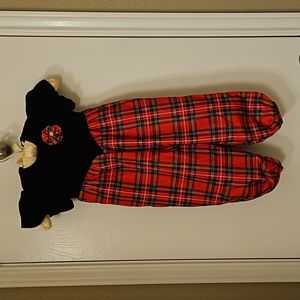 EUC 90's Vintage Ruth of Carolina Dressy Velvet & Taffeta Jumpsuit  2T